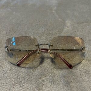 Vintage Chanel Pink Gradient Tint CC 4017-D square sunglasses